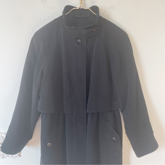Fleet Street Fleece Lined Black Trench Coat 4P - Picture 3 of 12